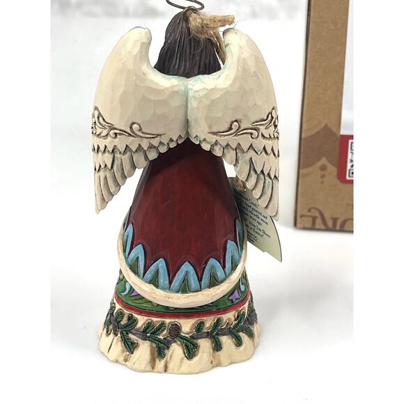 NEW Jim Shore Angel & Evergreen Wreath Hanging ORNAMENT Christmas Decor 4.5" BOX - Picture 4 of 9
